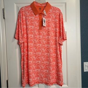 Graham Luxe Polo Shirt Mens XL Magic Star Perfect Coral Golf Performance Stretch